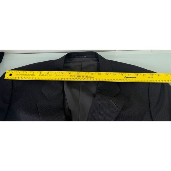 Armani Collezioni Mens 2 Piece Suit 46L Blazer 40X30 Pants Black 3 Button - Picture 14 of 16
